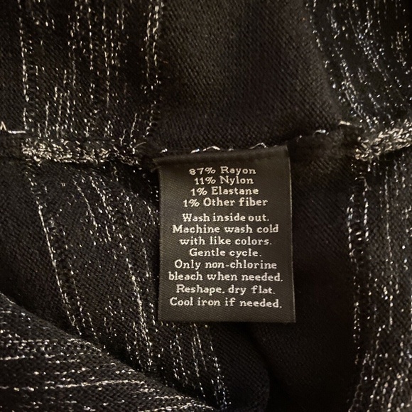 Rock & Republic Small Black & Silver w/Metallic Accents Mini Pull-On Knit Skirt - Picture 4 of 4